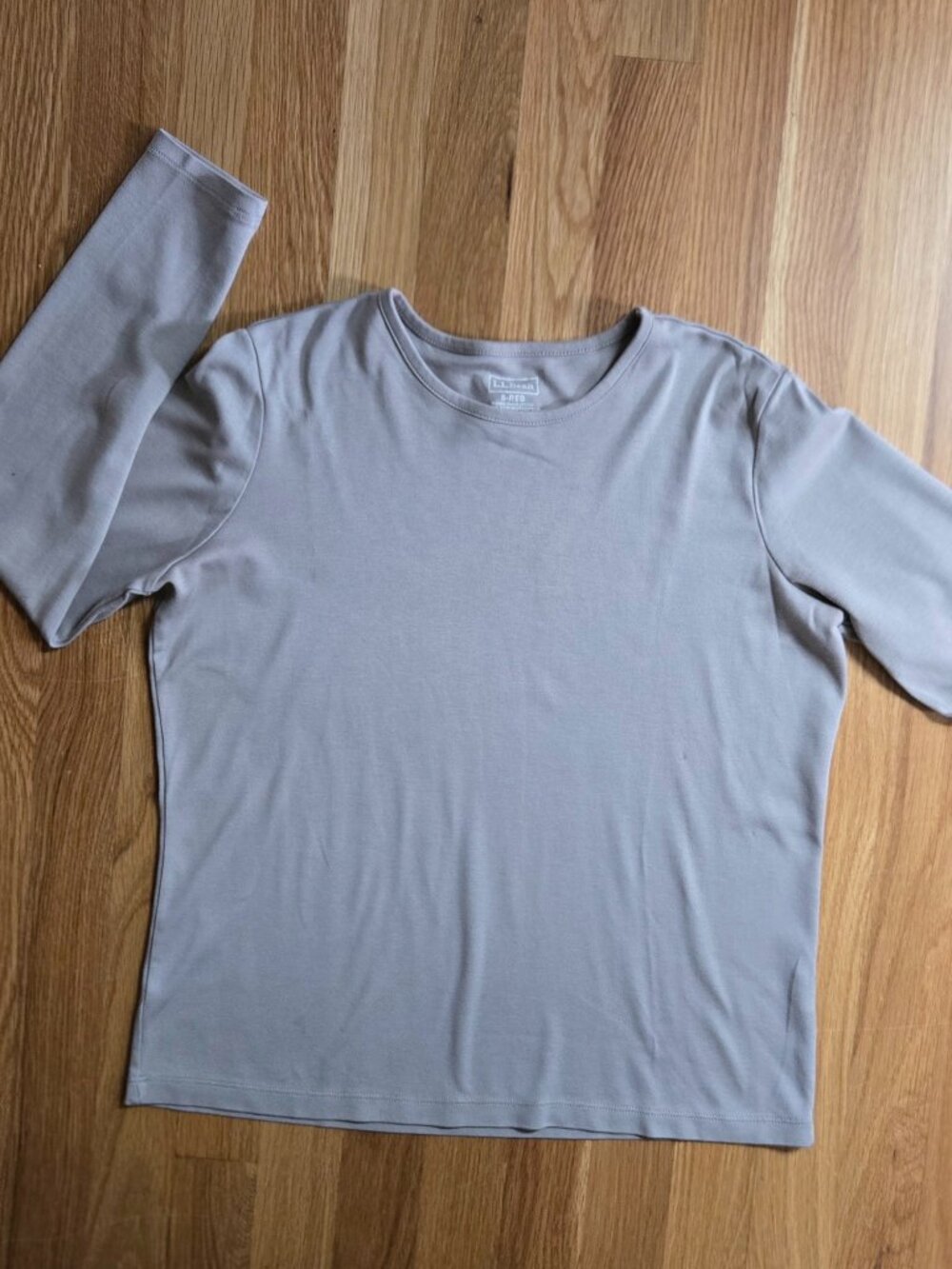 LL Bean Tan Long Sleeve T Shirt Size S - Picture 4 of 5